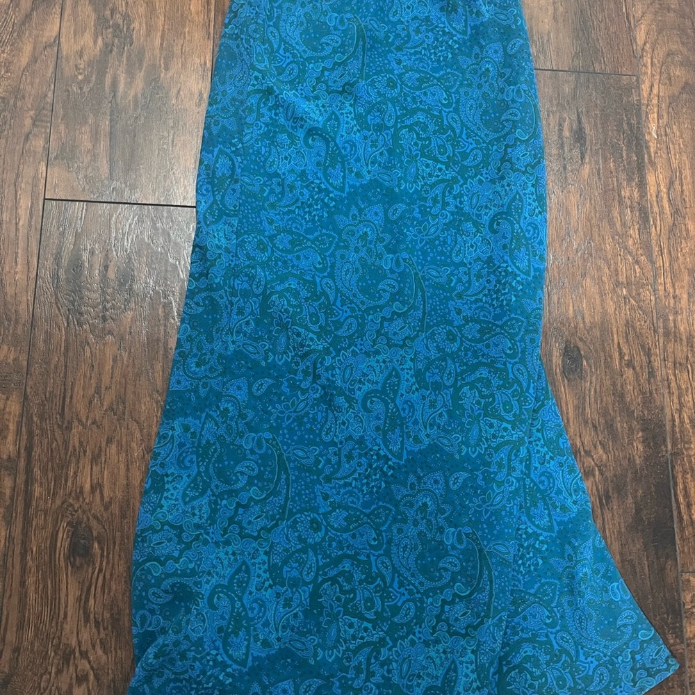 Staxs Vibrant Blue Paisley Maxi Skirt